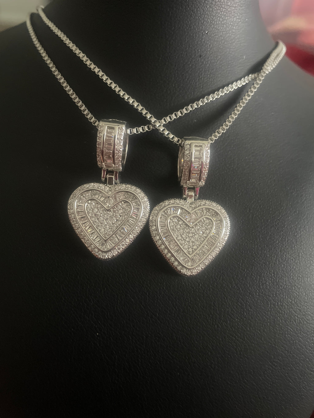 Diamond Crushed Heart Necklace