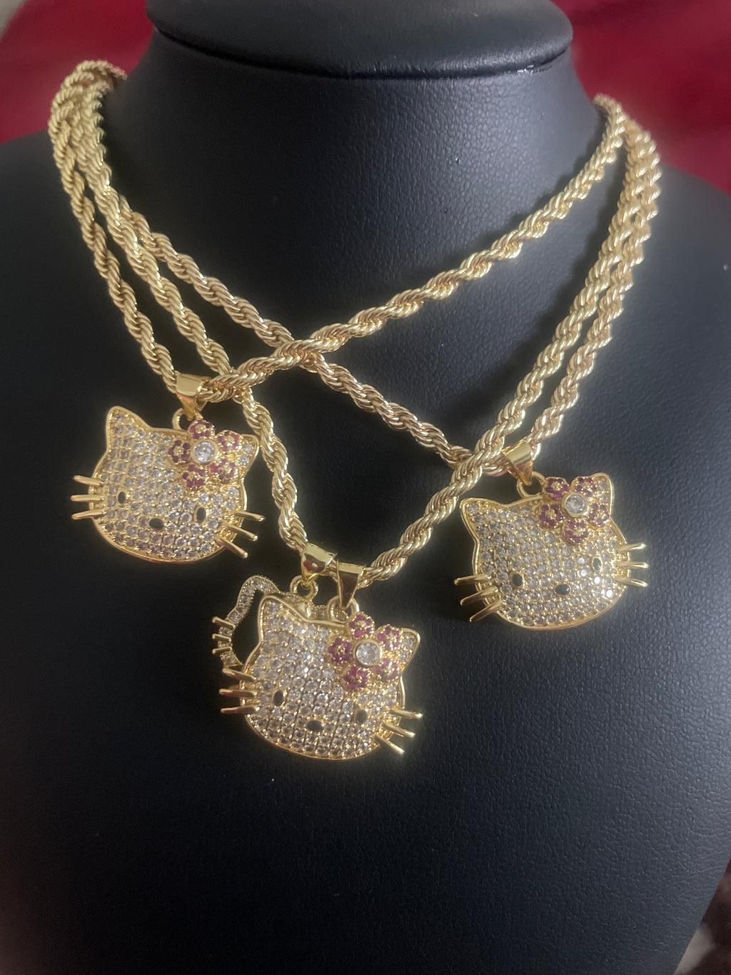 Hello Kitty Face Necklace