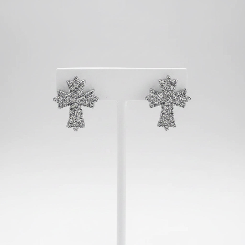 Silver Cross Earrings